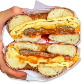 Bacon and egg bagel